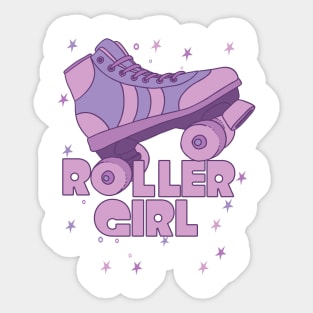 Roller Girl Roller Skating Derby Pink Lavender Sticker